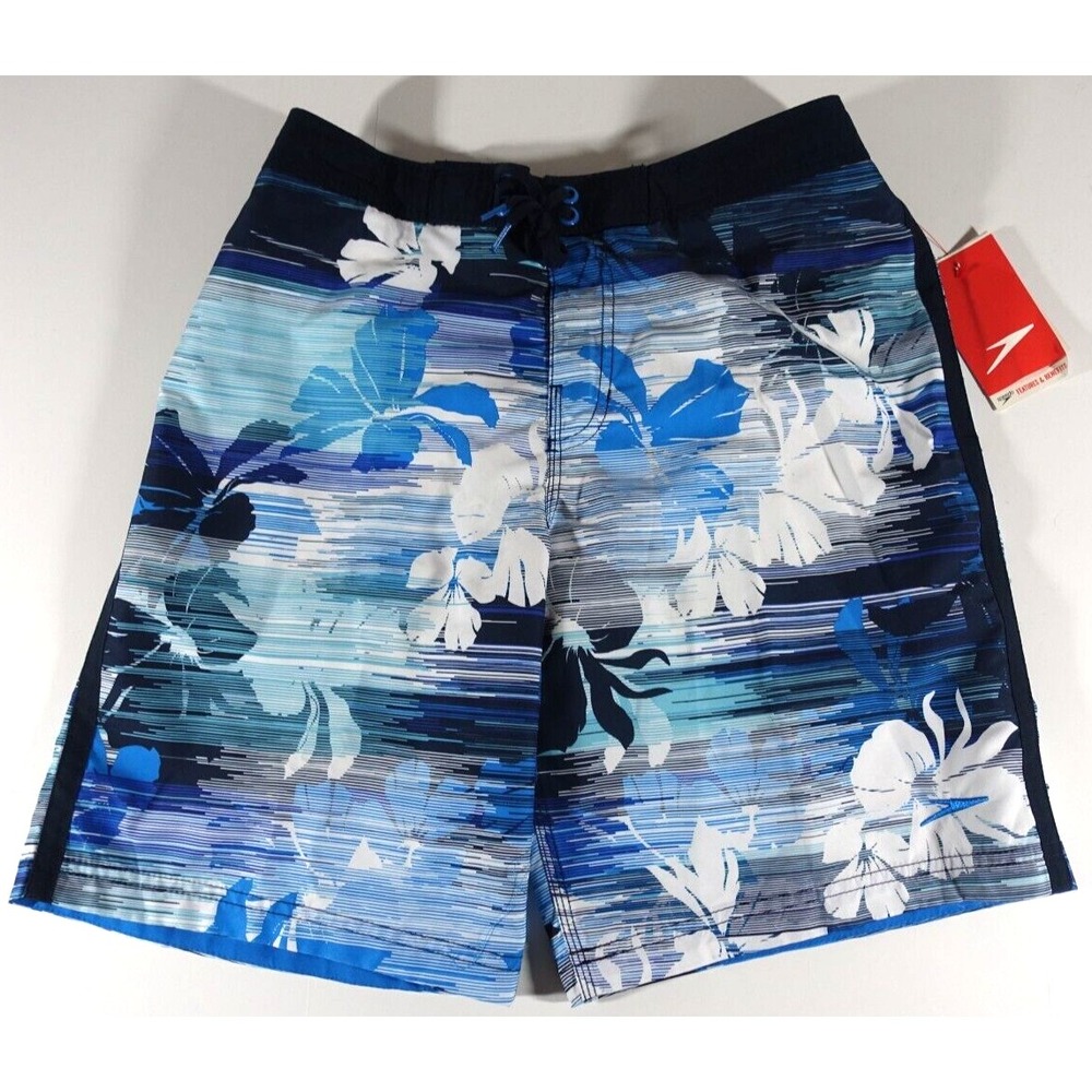 Speedo Swim Board Shorts Men Small UPF50+ Stretch Mesh Liner Quick Dry